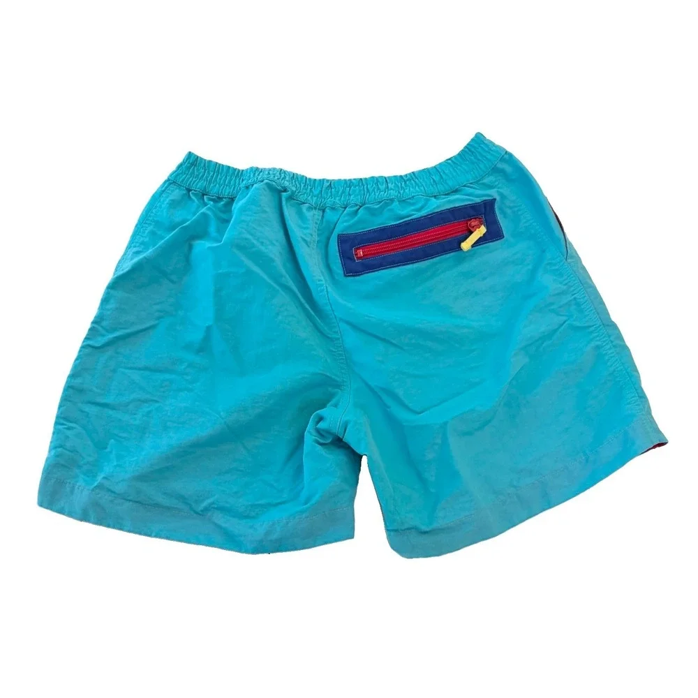Chubbies Swim Trunks M Turquoise Retro Zipper Pocket Colorblock Size M Kids